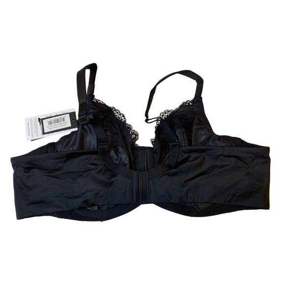 Curvy Couture 44C Everyday Glamour Black Lacy Unlined UW Bra 1207 NWT - Picture 7 of 12